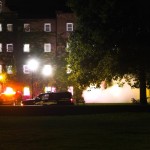 Image courtesy of Matt Tack.  Safety and Security and emergency responders arrive to the scene at Devereux Hall on Sunday night.