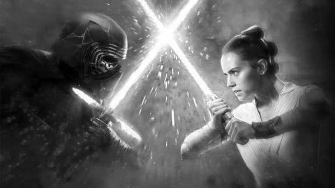 Kylo Ren and Rey dual in "The Last Skywalker"