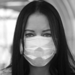 Women wearing mask on her face