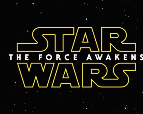 black sky of Star Wars: the Force Awakens logo