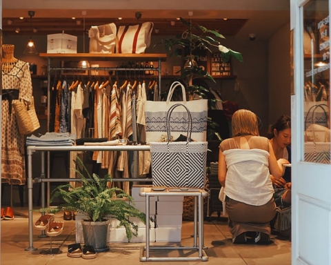 Two women shopping in small store