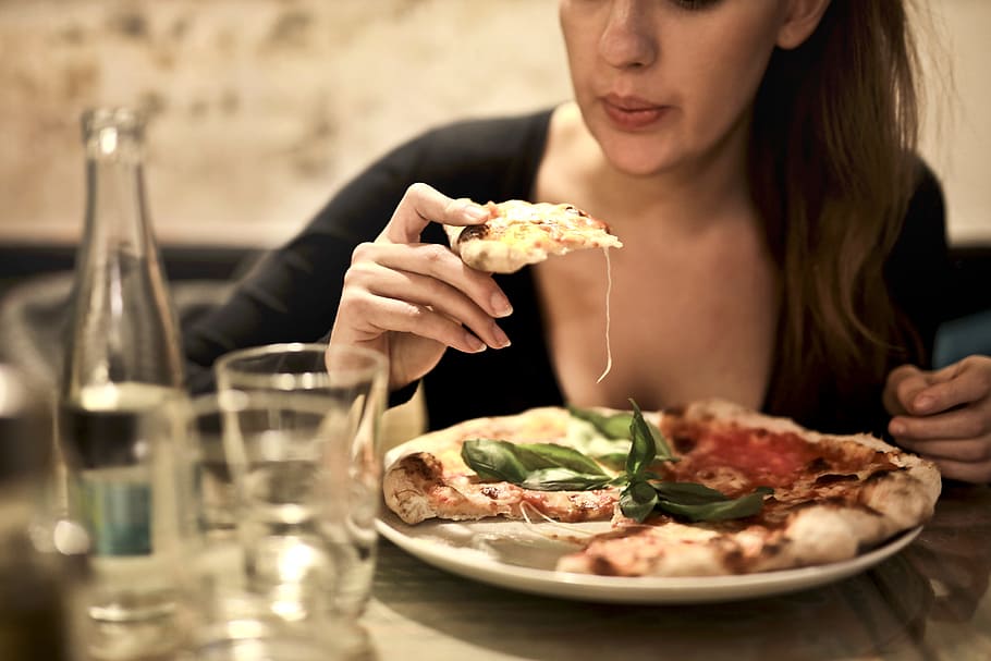 Woman eating food