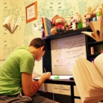 Students studying at desk